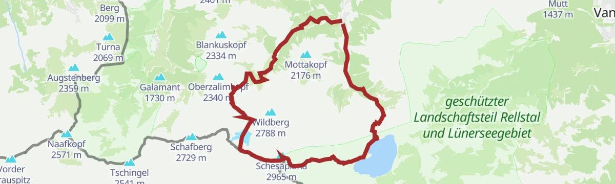 Route map: 2-Tages-Hüttentour Schesaplana